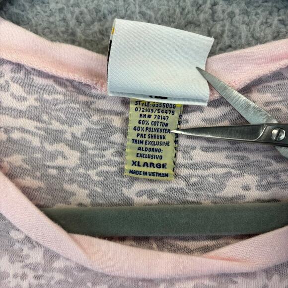 Y2k Burnout Baby Tee Womens XL Sheer Grunge Angels Cherubs VTG Hard Rock Hotel - Picture 4 of 8